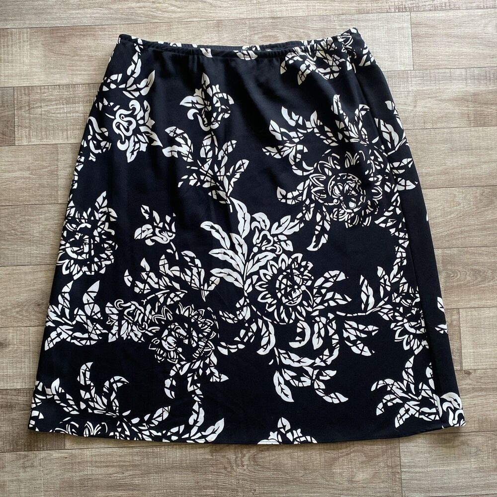 Requirements Size 14 Black Floral Pattern Y2K A Line Skirt Girly